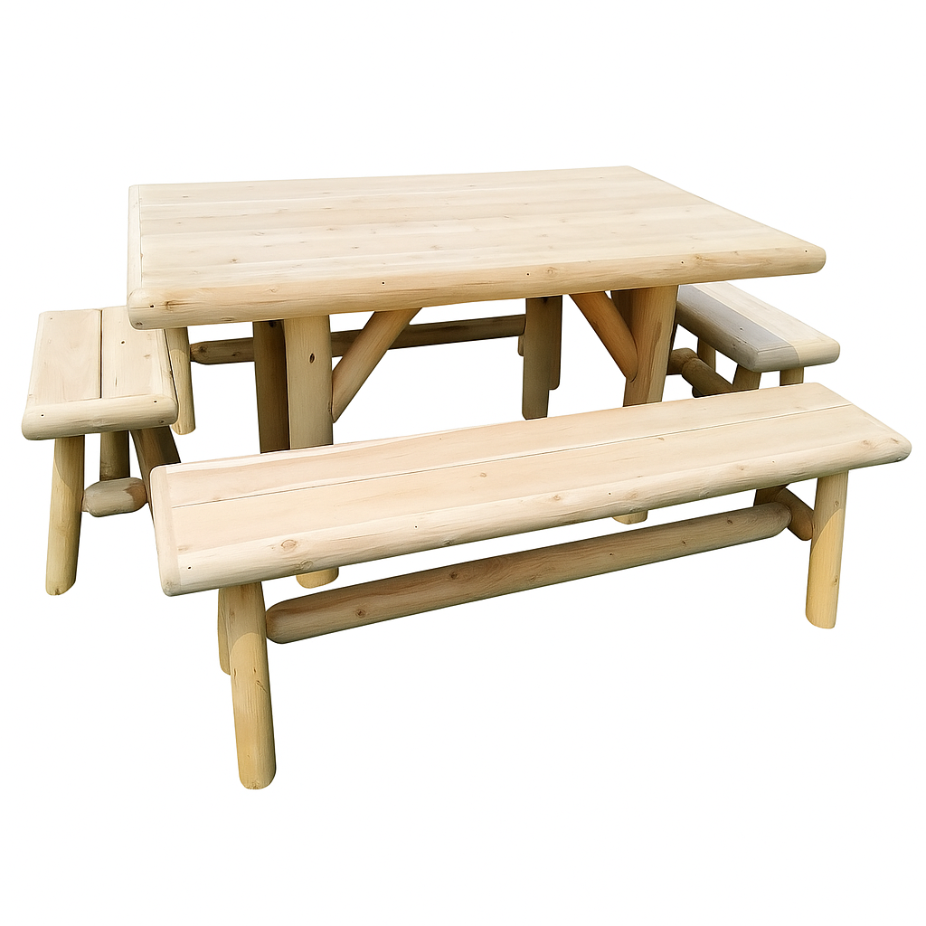 Handmade Rustic Outdoor Picnic Table