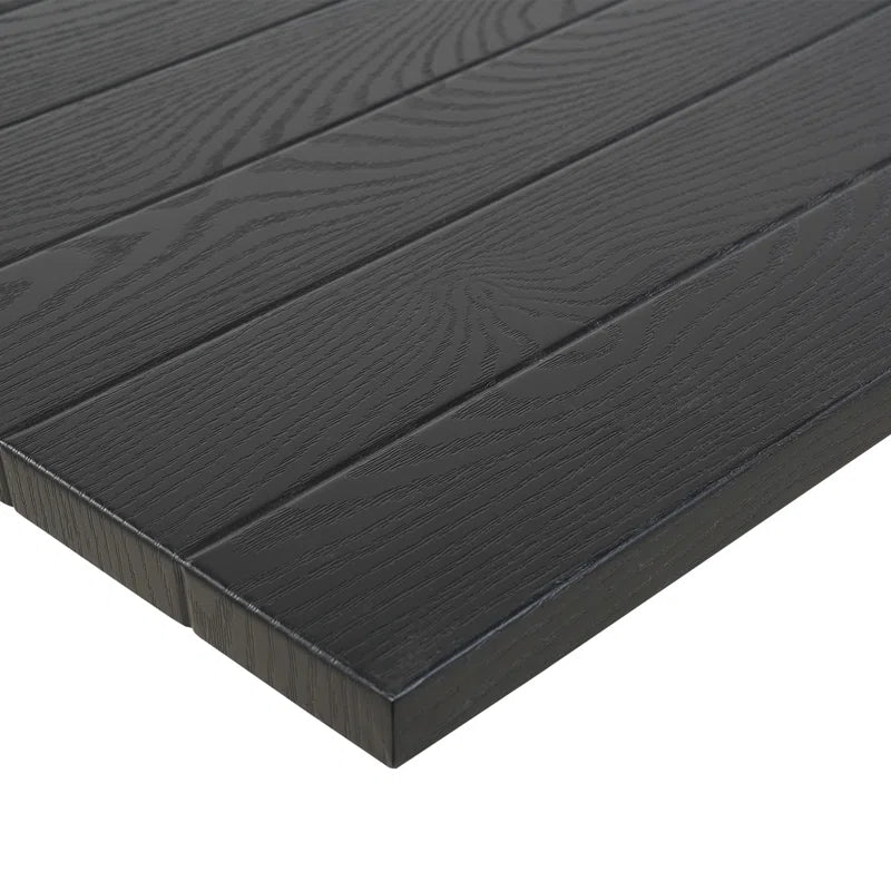 Errik Rectangular Metal Outdoor Dining Table with Umbrella Hole , 66.1'' In. W 36.8'' In. D