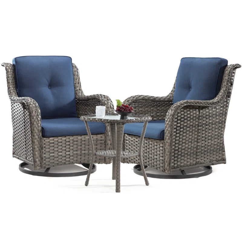 Tapan 2 - Person Patio Conversation Sets with Cushions