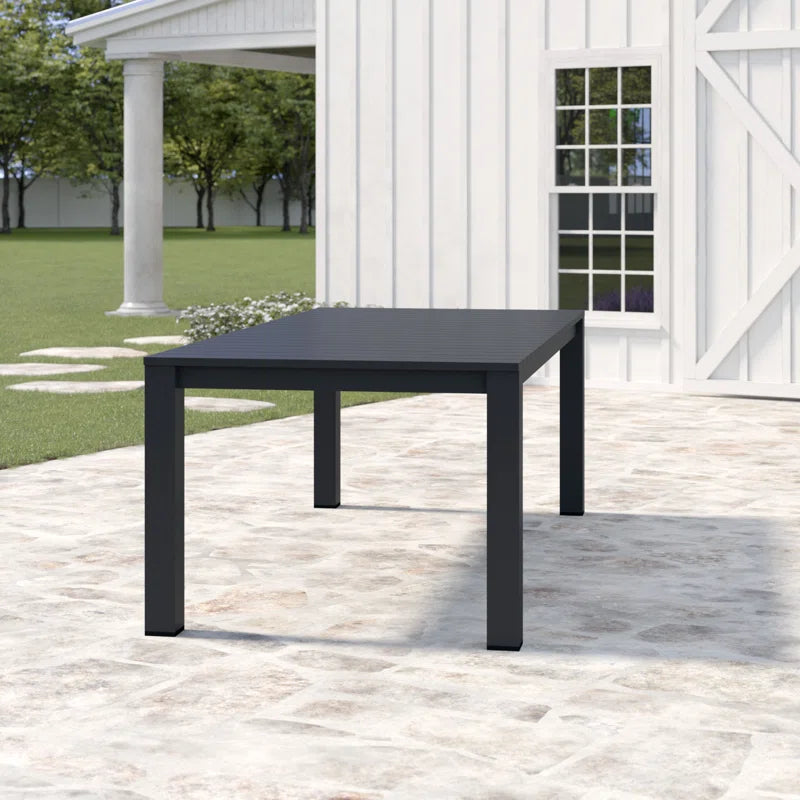 Ammelie Rectangular Aluminum Outdoor Patio Dining Table