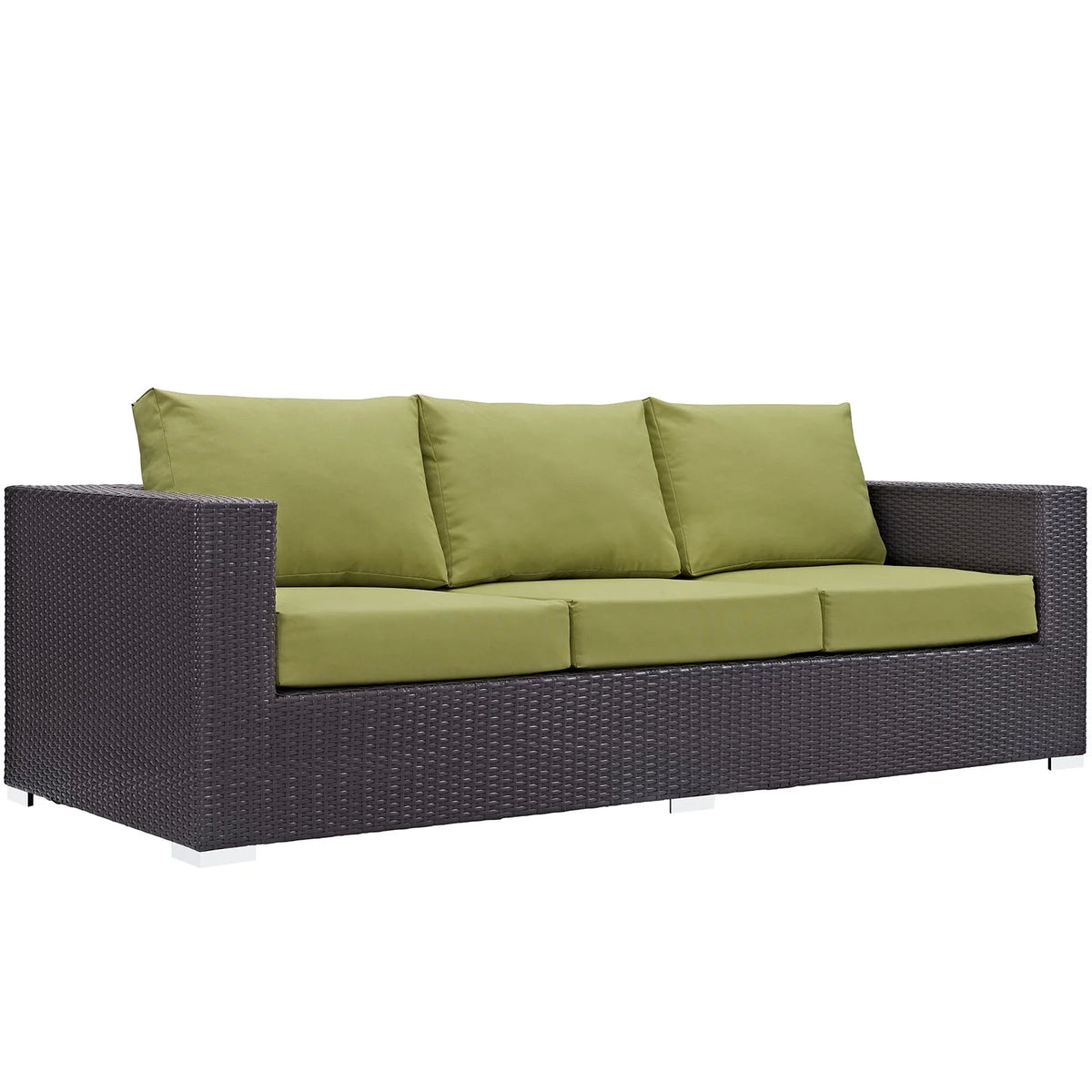 Convene Outdoor Patio Sofa in Espresso Peridot