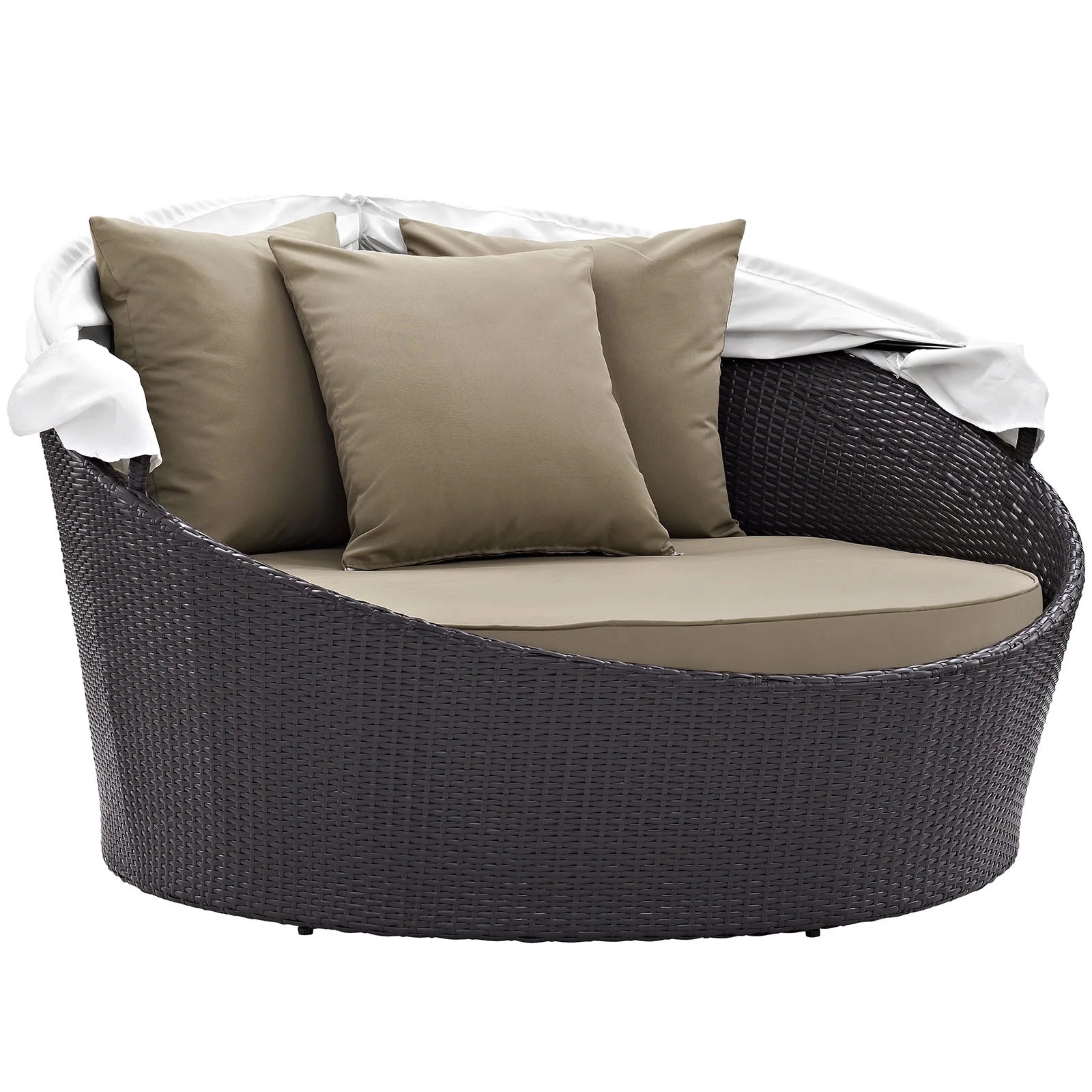Convene Canopy Outdoor Patio Daybed in Espresso Mocha