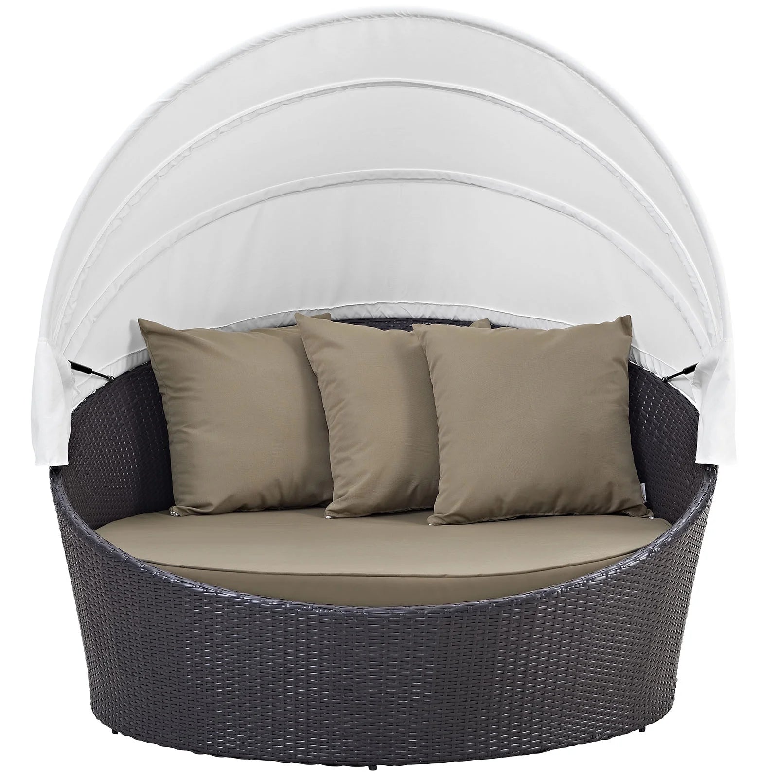 Convene Canopy Outdoor Patio Daybed in Espresso Mocha