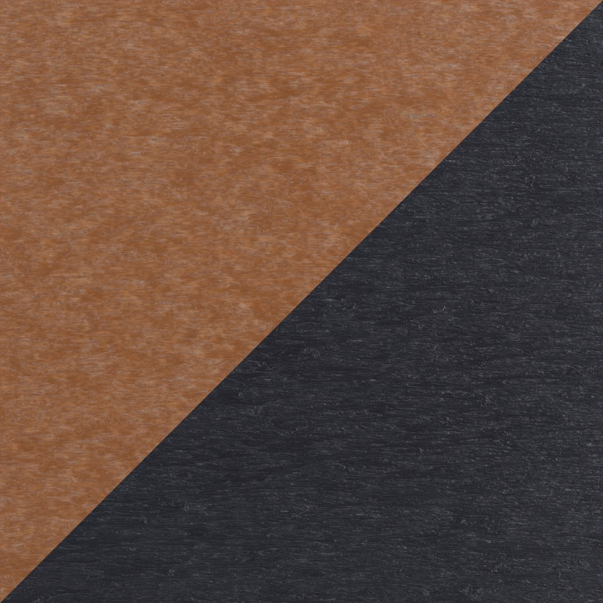 Rectangle table set featuring a split design in brown and black, showcasing a durable, weather-resistant poly lumber.