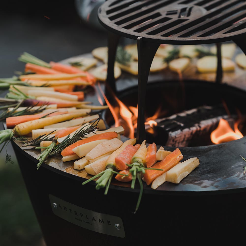 Arteflame Classic 40″ — Storage Base Flat-Top Grill & Fire Bowl (CORTEN Steel)