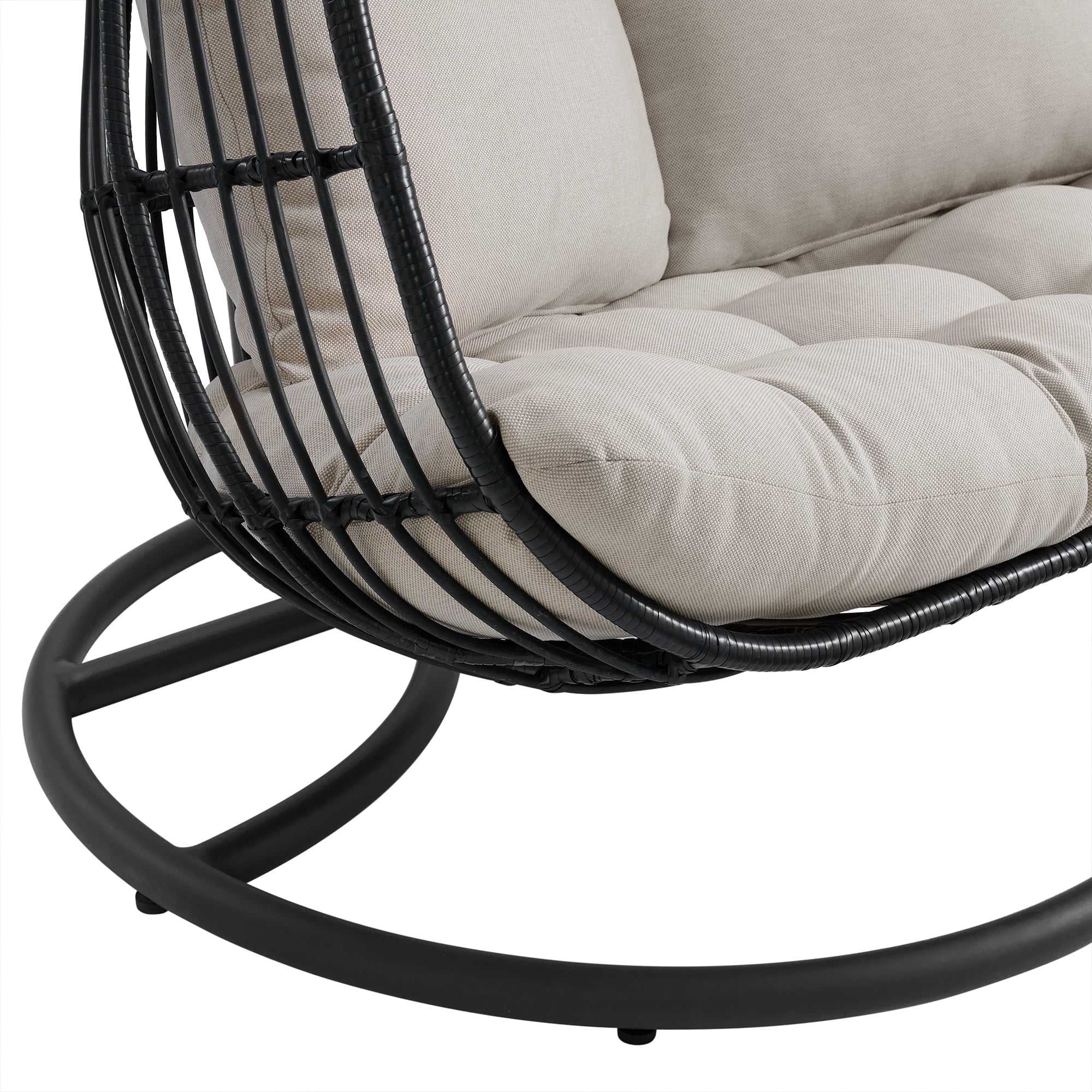 Fresca Double Swing Chair Complete Dark Grey and Olefin Beige