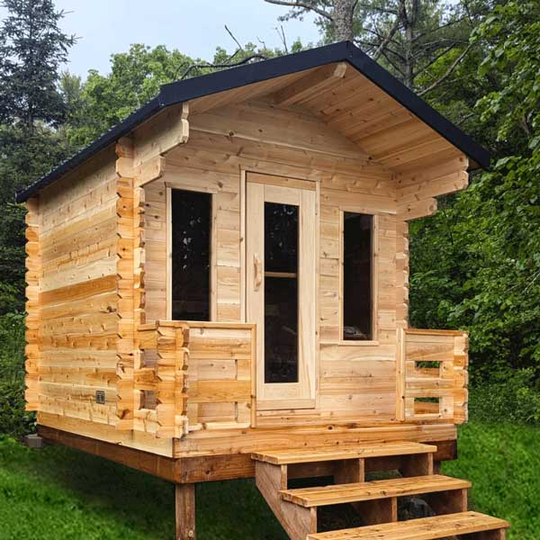 Leisurecraft CT Georgian 6-Person Outdoor Sauna with Porch