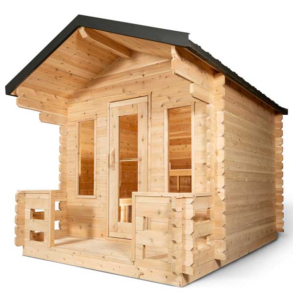 Leisurecraft CT Georgian 6-Person Outdoor Sauna with Porch