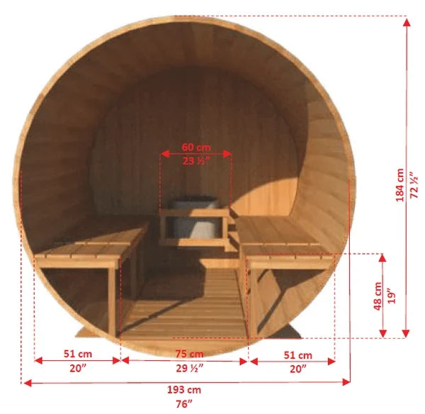 Leisurecraft CT Serenity 6-Person Barrel Sauna