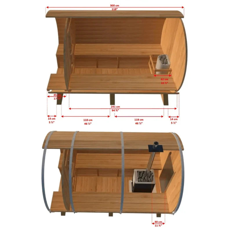 Leisurecraft Tranquility MP 6-Person Barrel Sauna