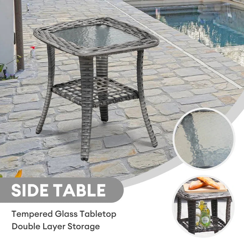 Guillen 7 - Person Wicker Rattan Patio Furniture Set with Swivel Chairs, Outdoor All Weather Sofa Conversation Set with Cushions for Garden Backyard