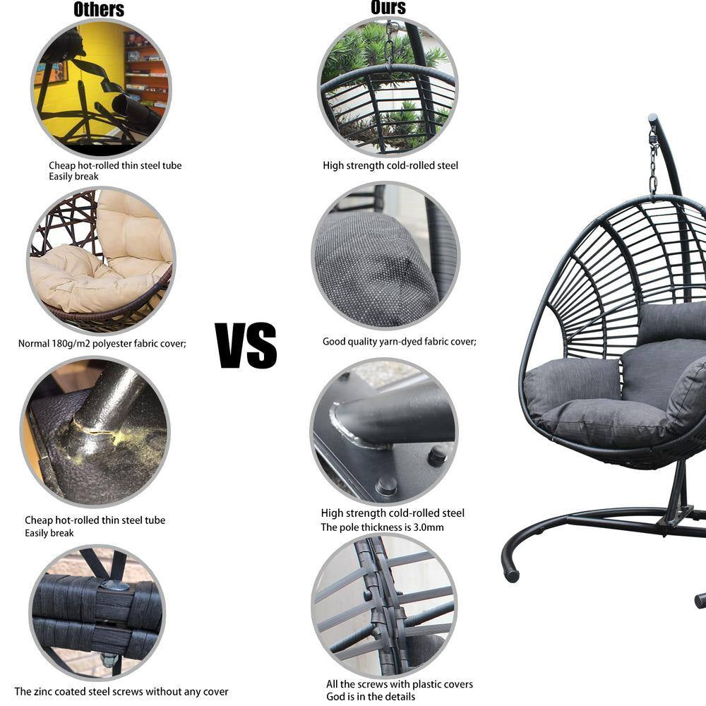 Wicker Luxury Patio Outdoor Swing Egg Chair Swing Chair Hanging Chair Lounge Chair