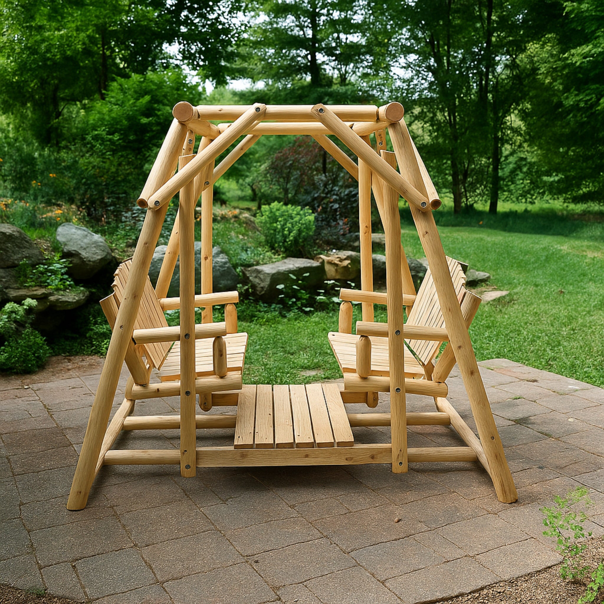 Double Benches Swing for Patio