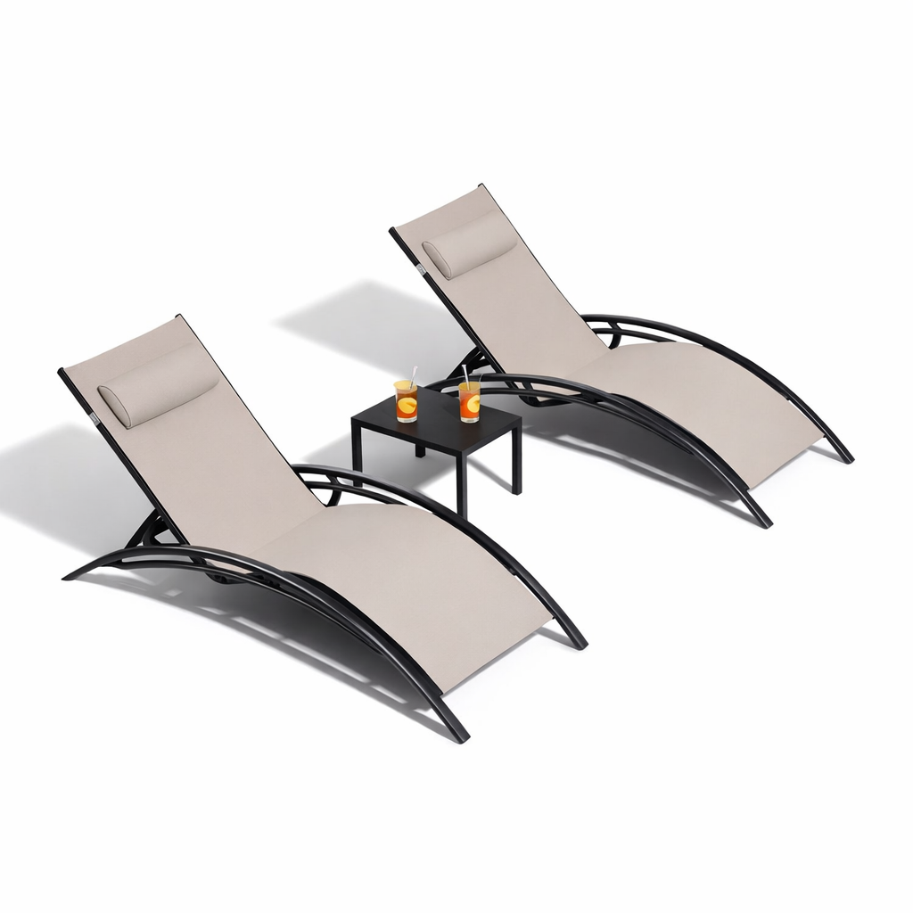 Oversized Chaise Lounge Outdoor Beach Pool Sunbathing Lawn Lounger Recliner Chair