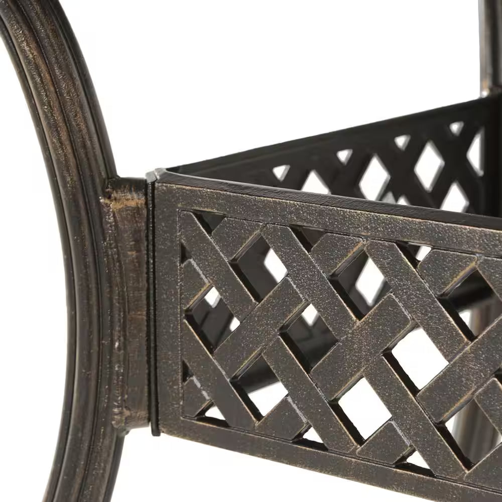 Zahra Rectangular Cast Aluminum Outdoor Patio Dining Table with Extension