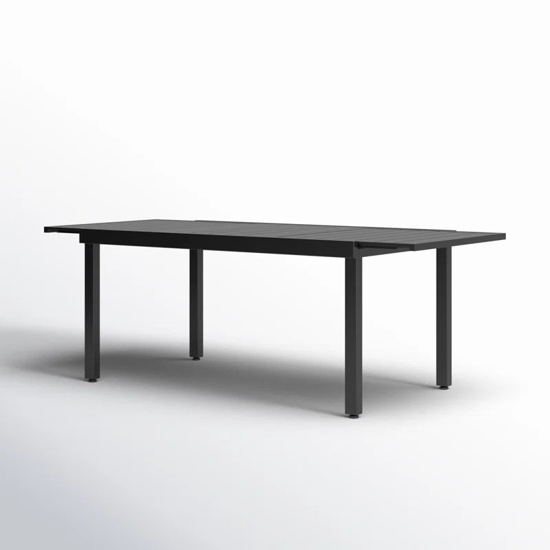 Alyah Rectangular Metal Extendable Outdoor Dining Table , 84'' In. W 37.4'' In. D