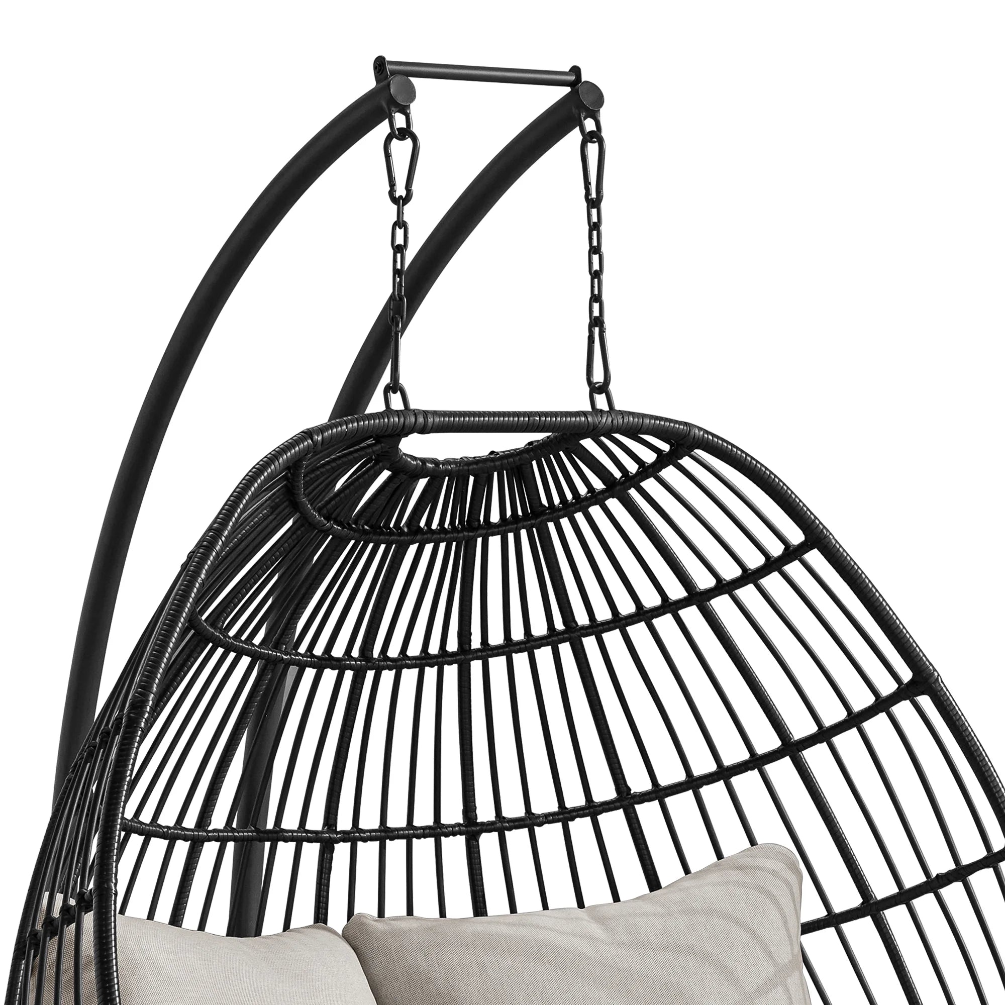 Fresca Double Swing Chair Complete Dark Grey and Olefin Beige