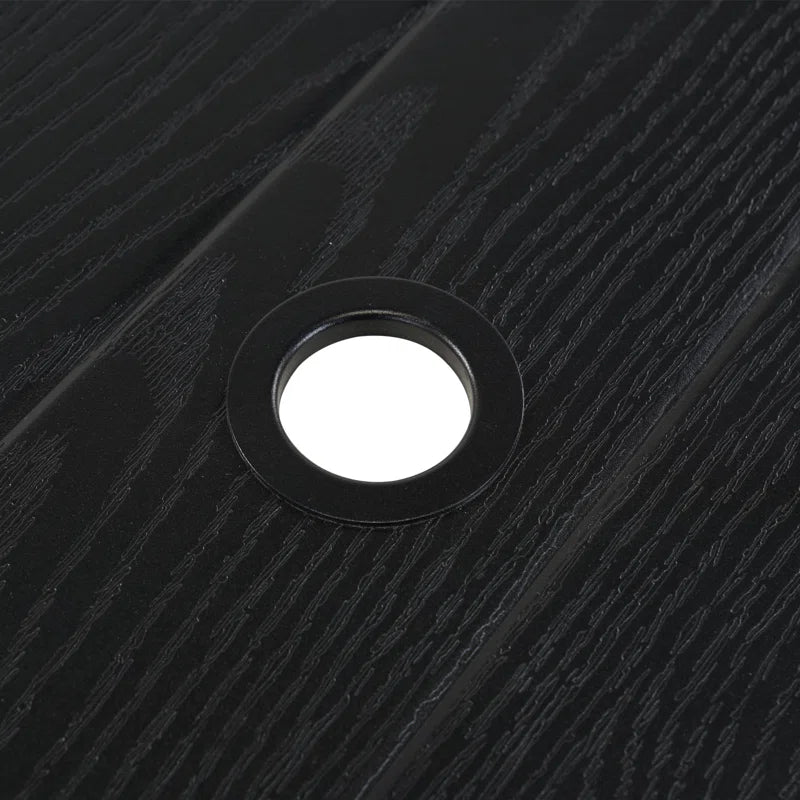 Errik Rectangular Metal Outdoor Dining Table with Umbrella Hole , 66.1'' In. W 36.8'' In. D