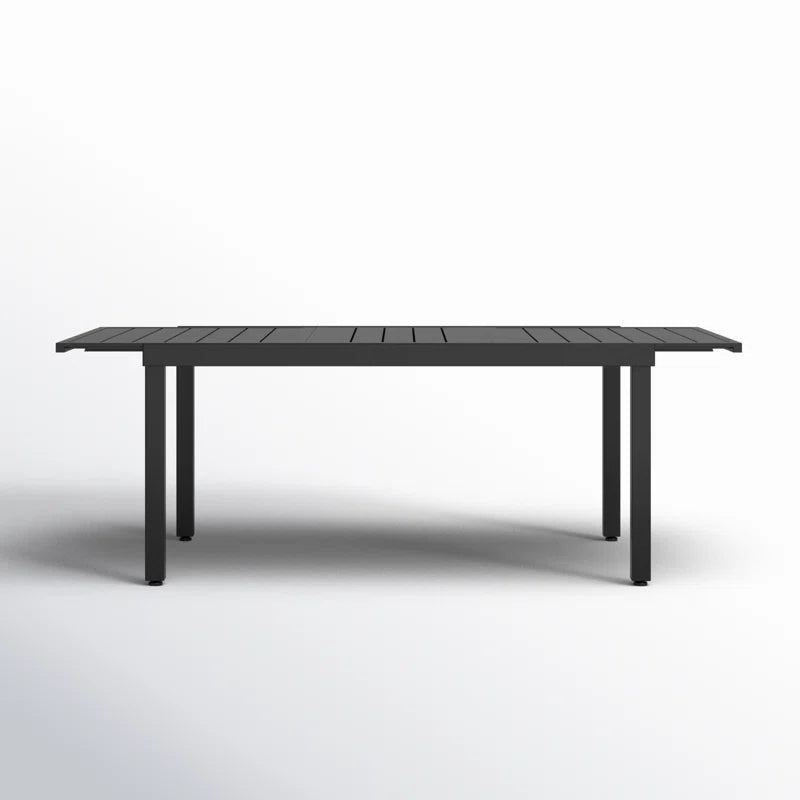 Alyah Rectangular Metal Extendable Outdoor Dining Table , 84'' In. W 37.4'' In. D