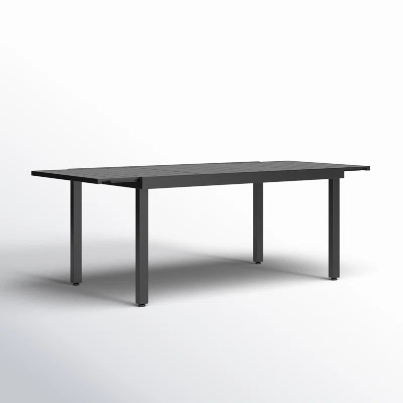 Alyah Rectangular Metal Extendable Outdoor Dining Table , 84'' In. W 37.4'' In. D