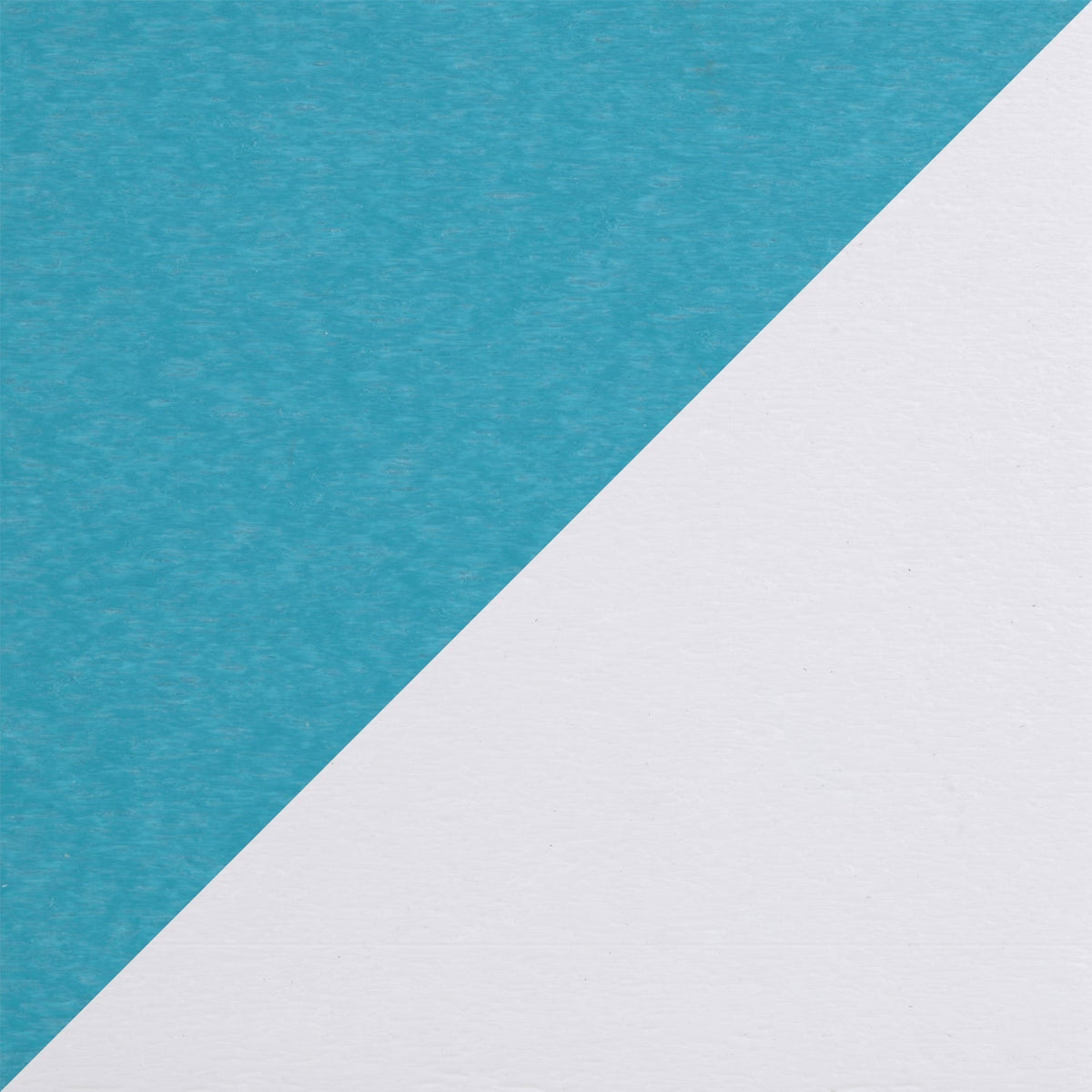 A two-tone surface featuring a turquoise and white diagonal split design, suitable for various uses.