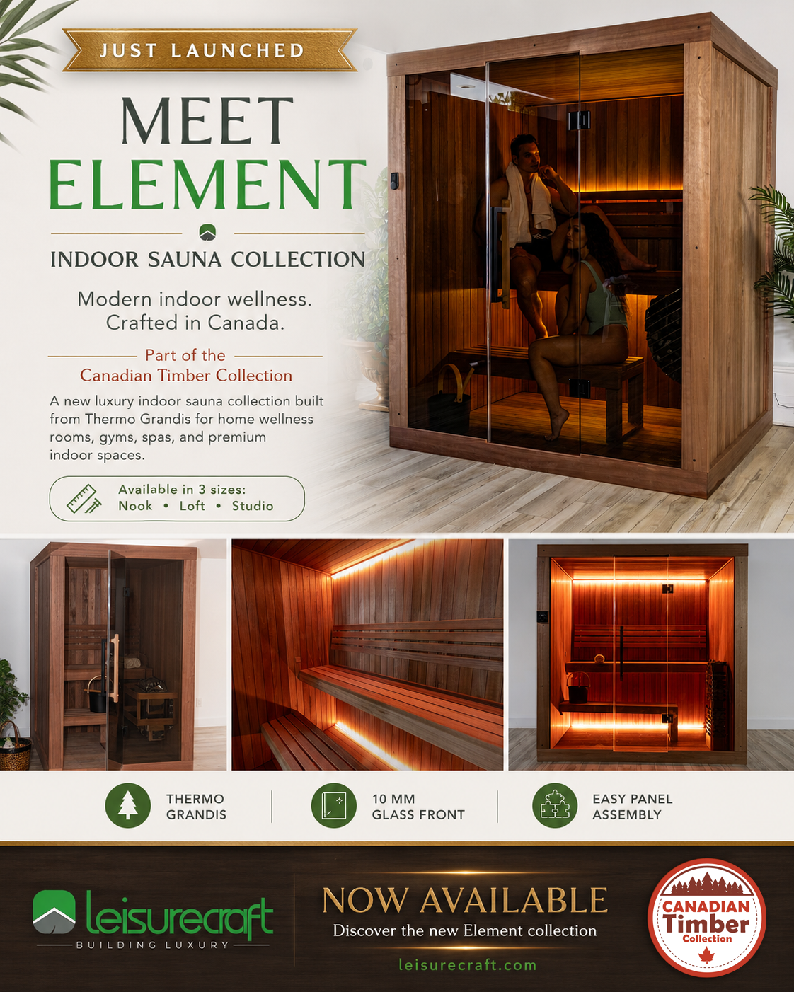 Leisurecraft CT Element Indoor Sauna