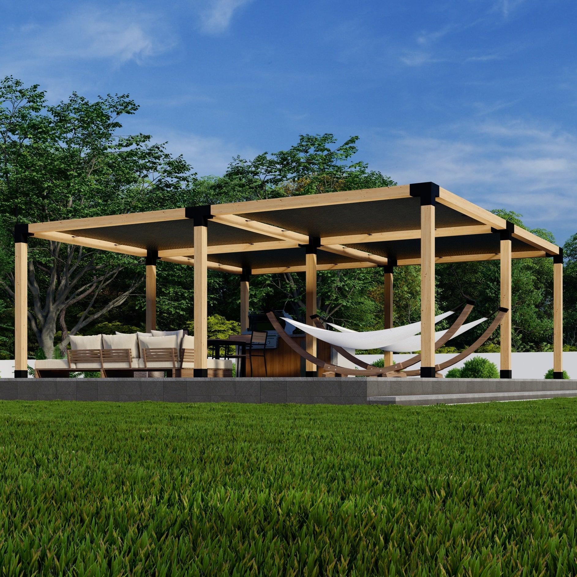 DIY Pergola Kit for a Freestanding Pergola With Canopies - Any Size Up to 24' x 24'