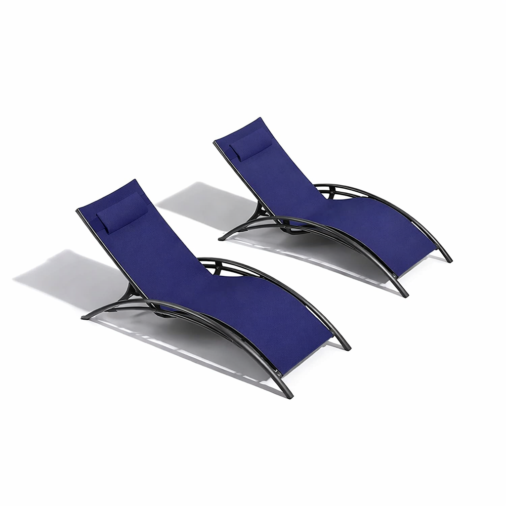 Oversized Outdoor Chaise Lounge Metal Beach Pool Sunbathing Lawn Lounger Recliner Chair