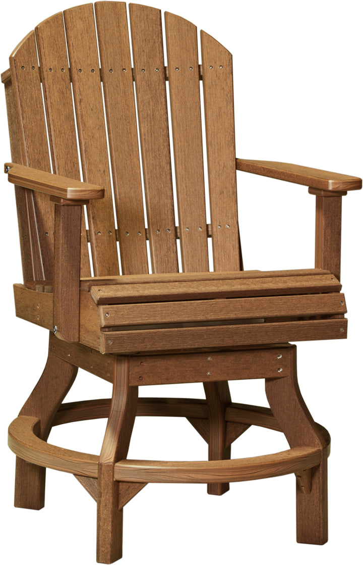 LuxCraft Deluxe Poly 41" square table set features a square table and four matching arm chairs in a warm brown finish.