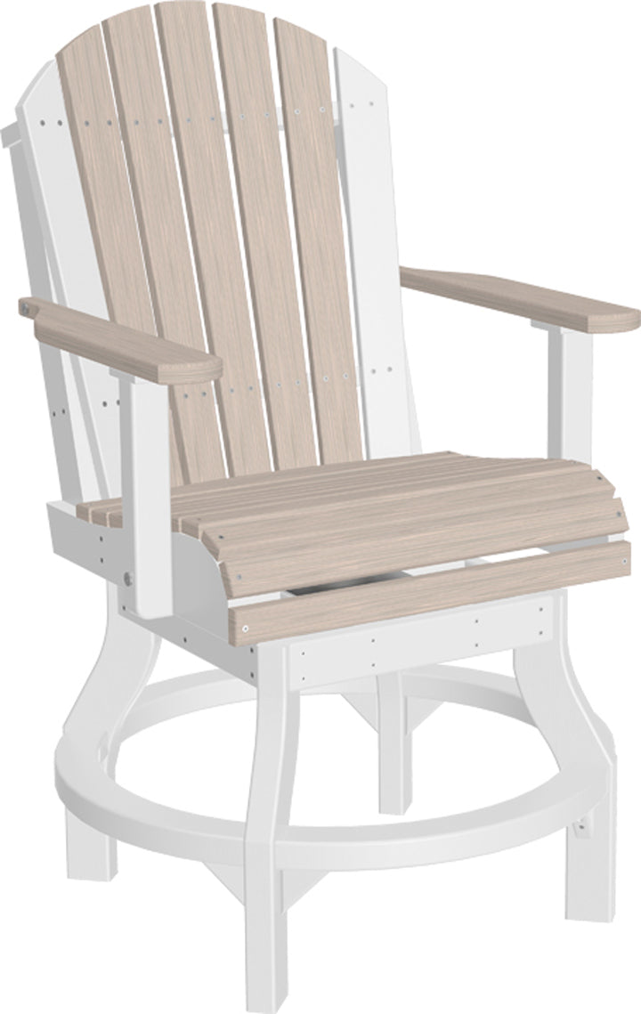 LuxCraft Deluxe Poly 41" square table set featuring a white frame and tan slatted seating, ideal for outdoor dining.