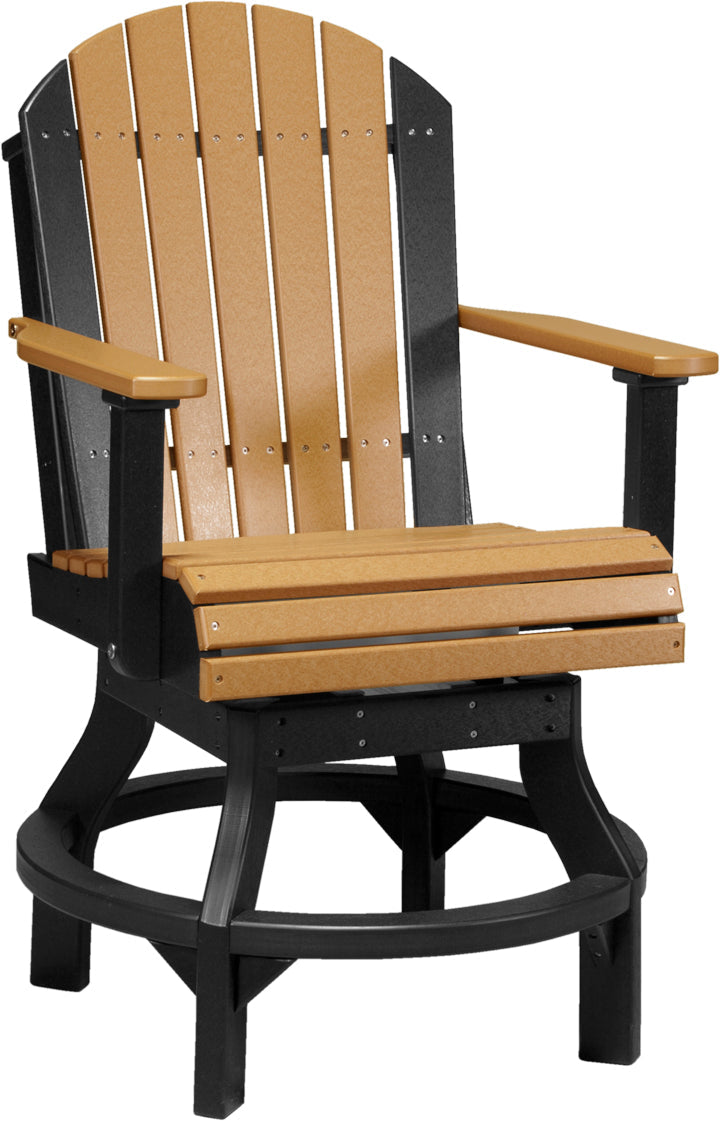 LuxCraft Deluxe Poly square table set features a black frame with tan slatted accents, crafted from weather-resistant HDPE material.