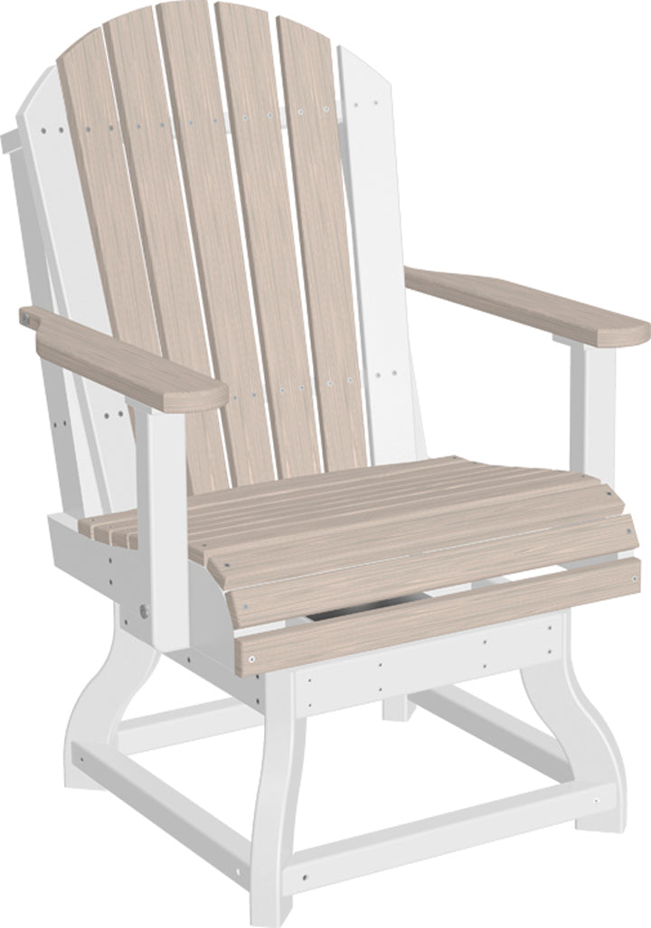 Square dining chair featuring a slatted back in light wood tones and a white frame, perfect for outdoor settings.