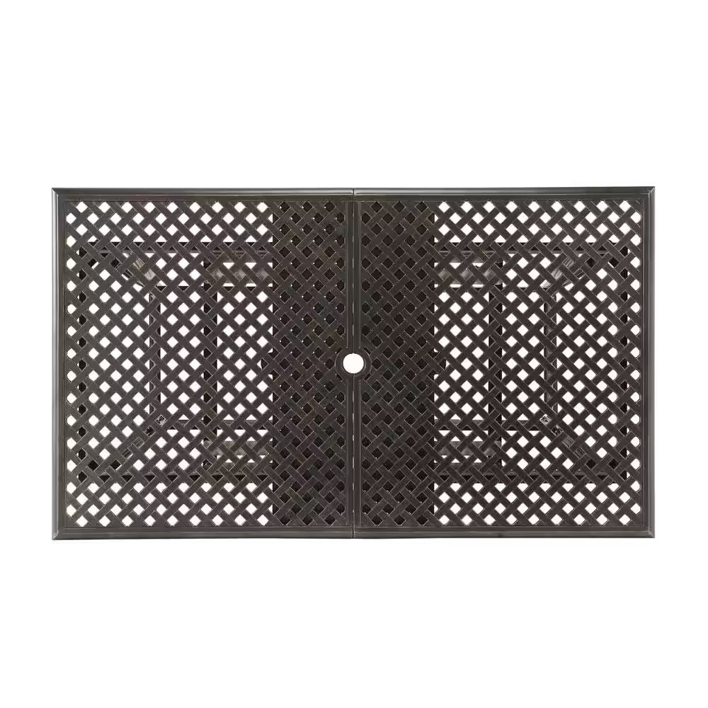 Zahra Rectangular Cast Aluminum Outdoor Patio Dining Table with Extension