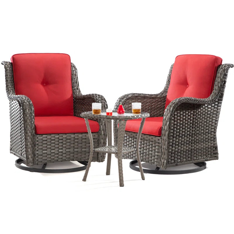 Tapan 2 - Person Patio Conversation Sets with Cushions