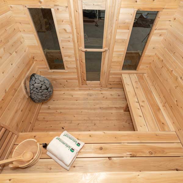 Leisurecraft CT Georgian 6-Person Outdoor Sauna with Porch