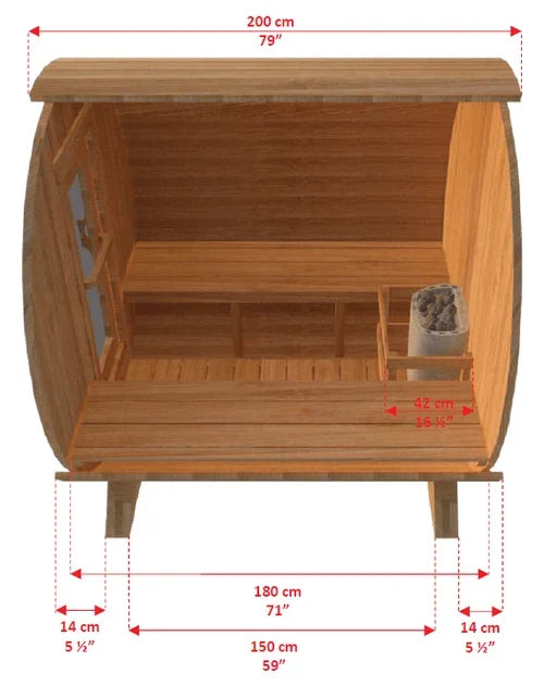 Leisurecraft CT Harmony 4-Person Barrel Sauna