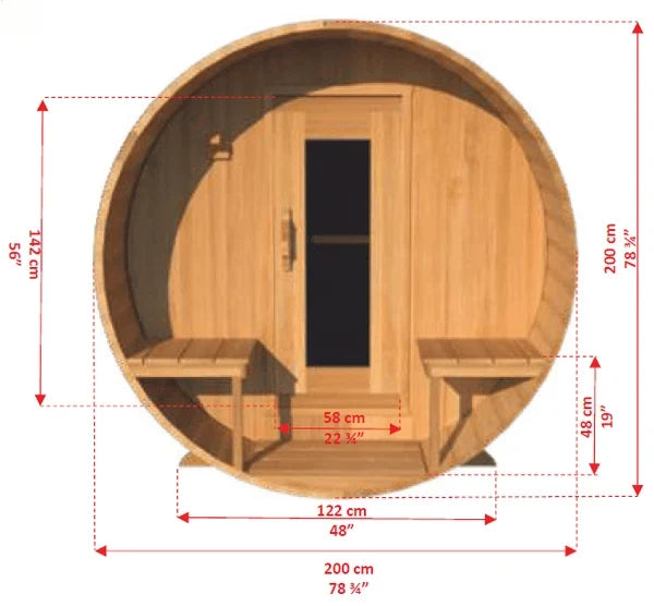 Leisurecraft CT Serenity 6-Person Barrel Sauna