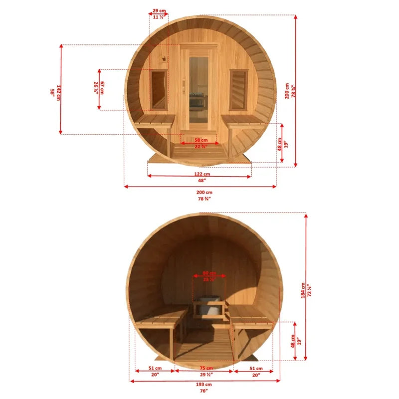 Leisurecraft CT Tranquility 6-Person Barrel Sauna