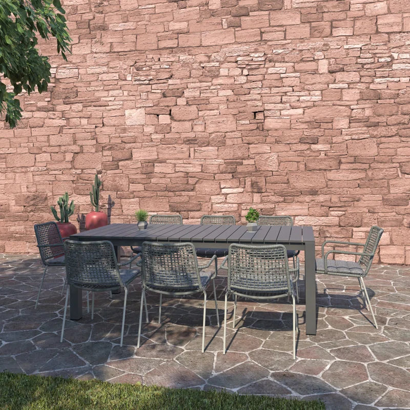 Ammelie Rectangular Aluminum Outdoor Patio Dining Table